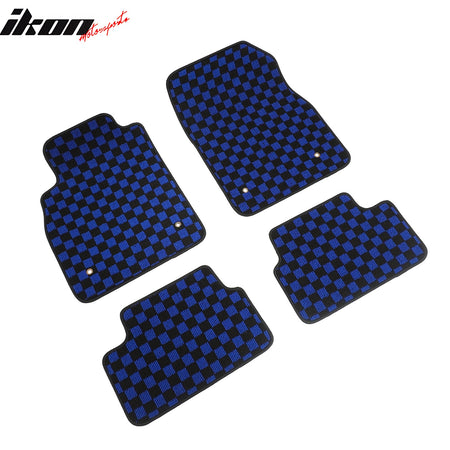 Fits 08-15 Chevy Cruze & 16 Limited Floor Mats Checkered Carpet Black Blue Plaid