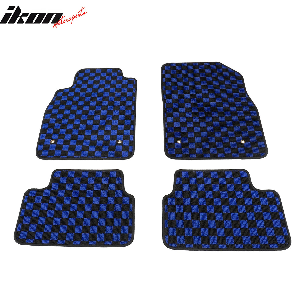 Fits 08-15 Chevy Cruze & 16 Limited Floor Mats Checkered Carpet Black Blue Plaid