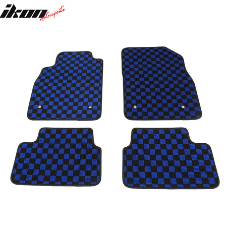 Fits 08-15 Chevy Cruze & 16 Limited Floor Mats Checkered Carpet Black Blue Plaid