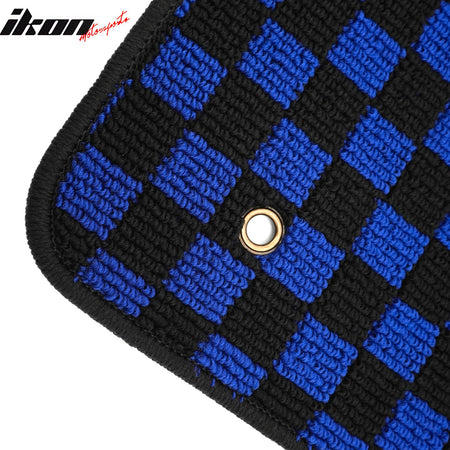 Fits 08-15 Chevy Cruze & 16 Limited Floor Mats Checkered Carpet Black Blue Plaid