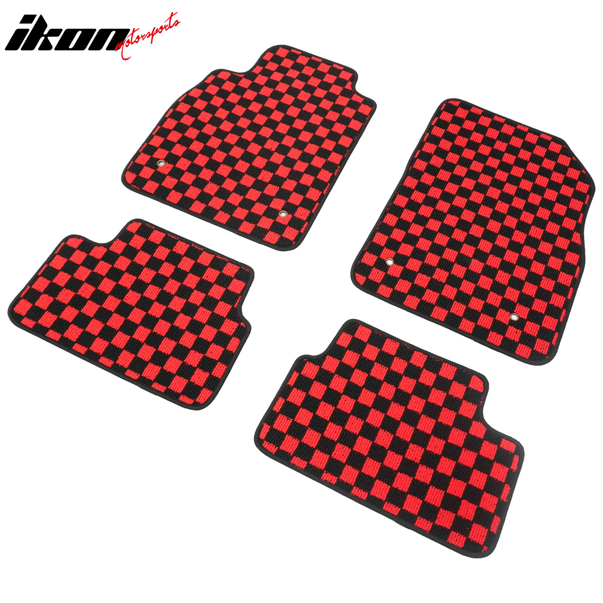 Fits 08-15 Chevy Cruze & 16 Limited Floor Mats Checkered Carpets Black Red Plaid