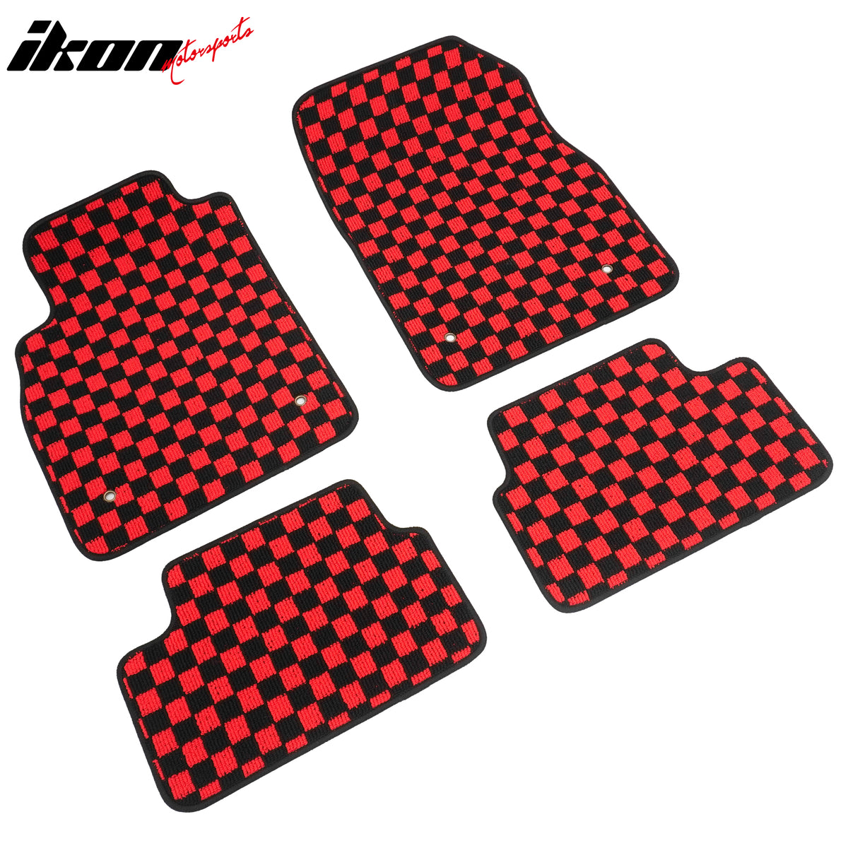 Fits 08-15 Chevy Cruze & 16 Limited Floor Mats Checkered Carpets Black Red Plaid
