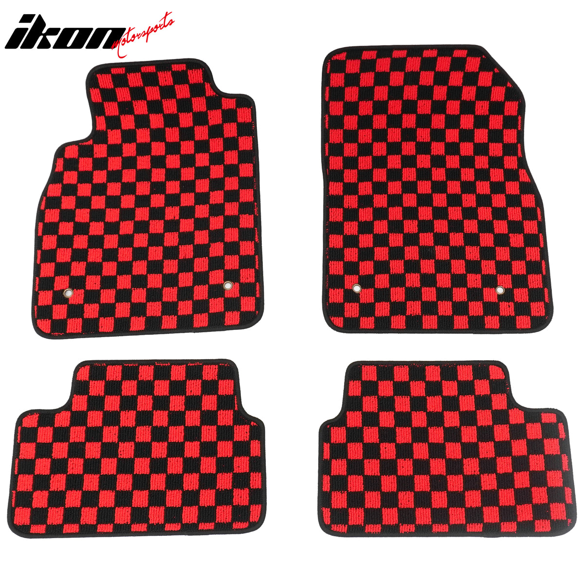 Fits 08-15 Chevy Cruze & 16 Limited Floor Mats Checkered Carpets Black Red Plaid