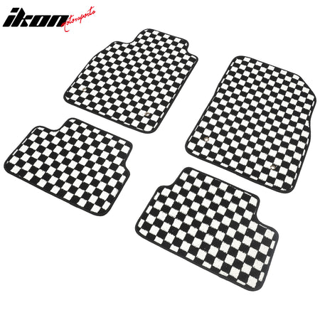 Fits 08-15 Chevy Cruze 16 Limited Floor Mats Checkered Carpets Black White Plaid