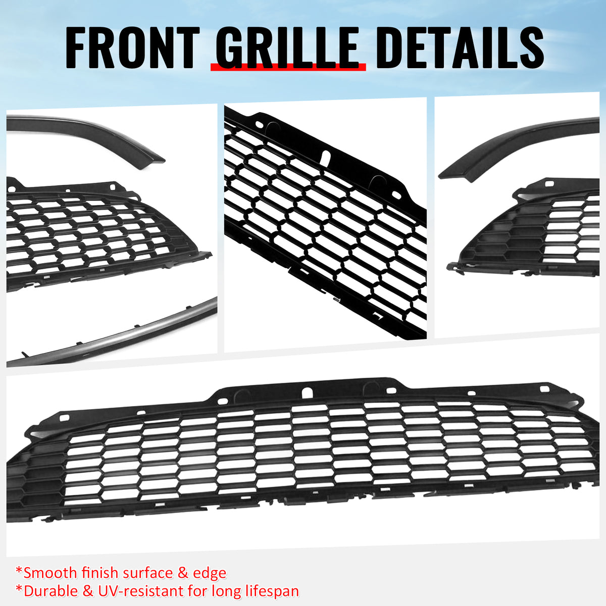 For 08-15 Mini Cooper S JCW R55 R56 R57 R58 R59 Matte Black Front Grille w/Frame