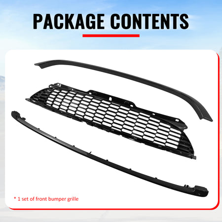 For 08-15 Mini Cooper S JCW R55-R59 Carbon Fiber Print Front Grille w/ Frame ABS