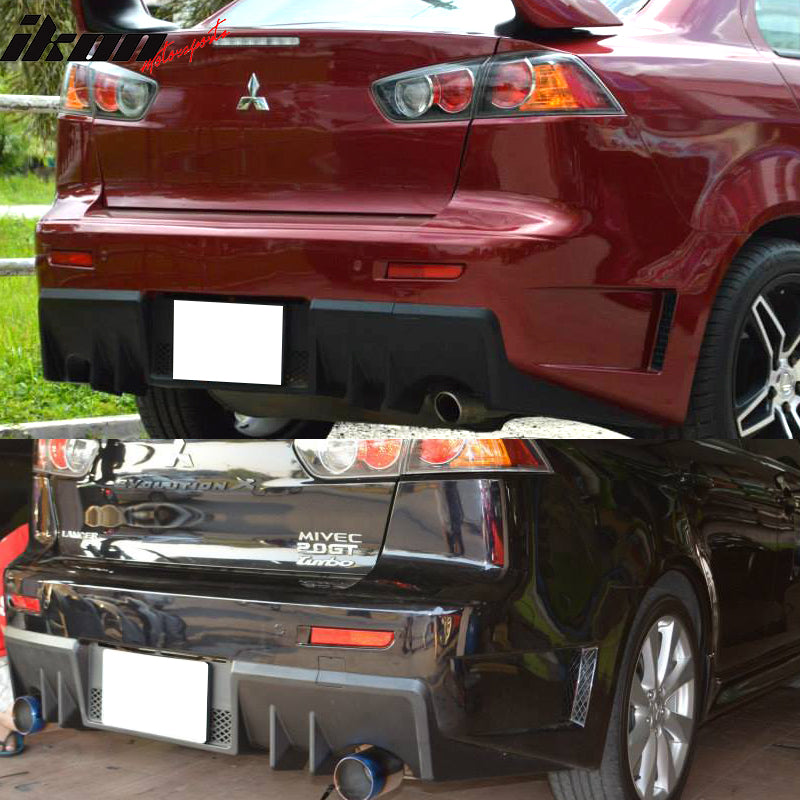Pp Rear Bumper Fits 08-15 Mitsubishi Lancer FQ FQ440 Style Rear Lower Bumper Cover ...