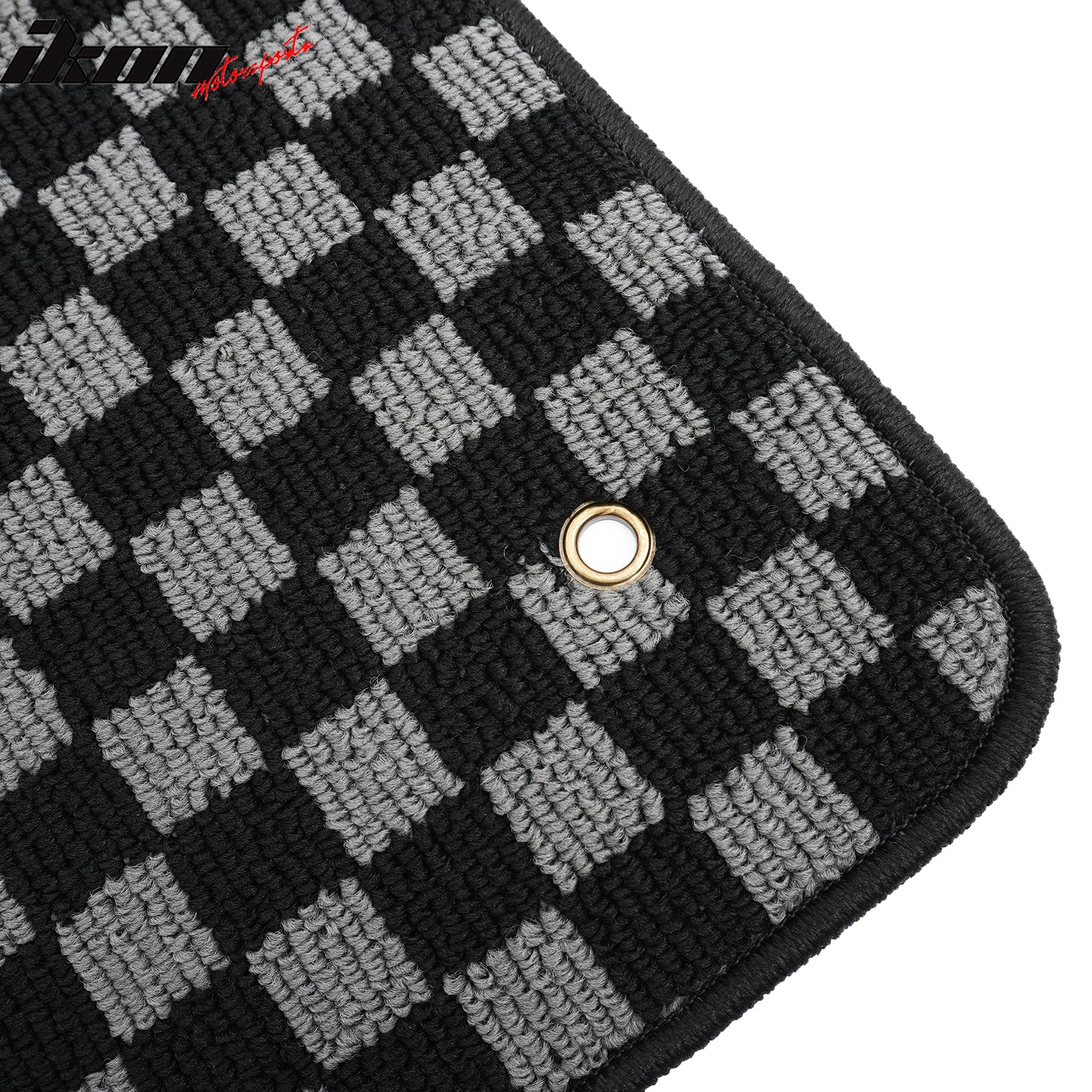 For 08-16 Chevrolet Cruze Floor Mats Non-Slip Carpets Checkered Black Gray Plaid