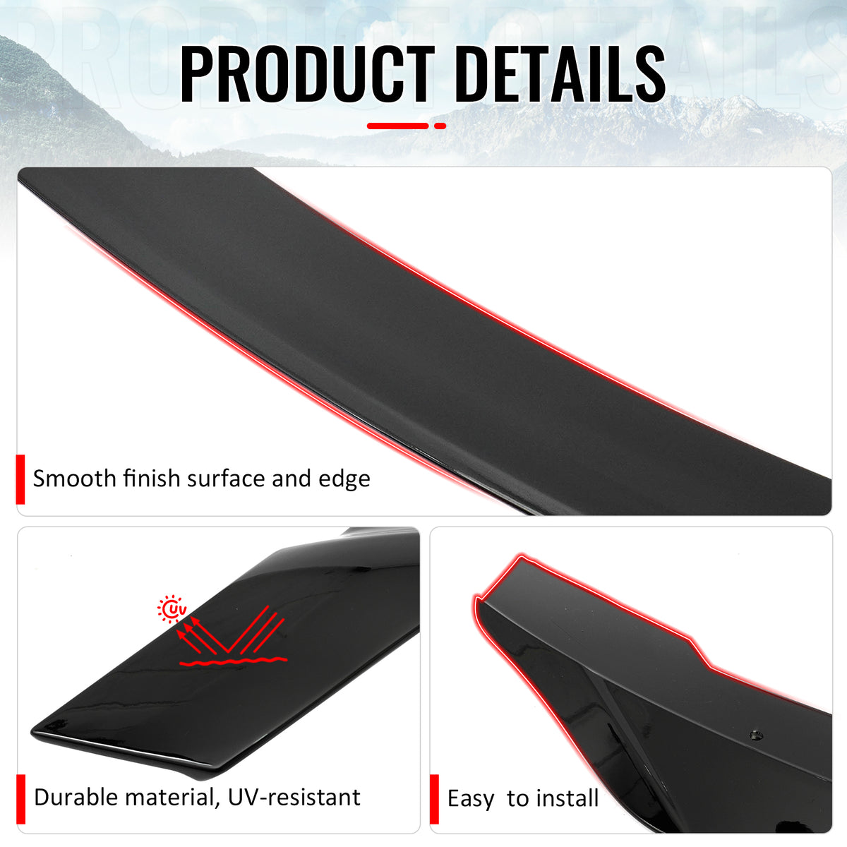 Fits 08-17 Mitsubishi Lancer EVO X 10 R Style Gloss Black Rear Trunk Spoiler ABS