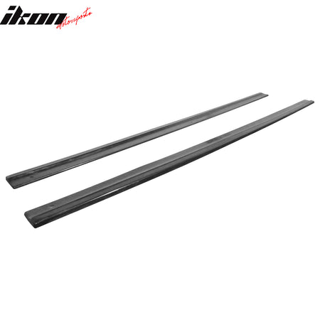 IKON MOTORSPORTS, Side Skirts Extention Compatible with 2008-2017 Audi S5 / A5 / A5 S-Line, Unpainted Black PU MX Style Rocker Panel Bottom Line Lip Splitter 2PCS