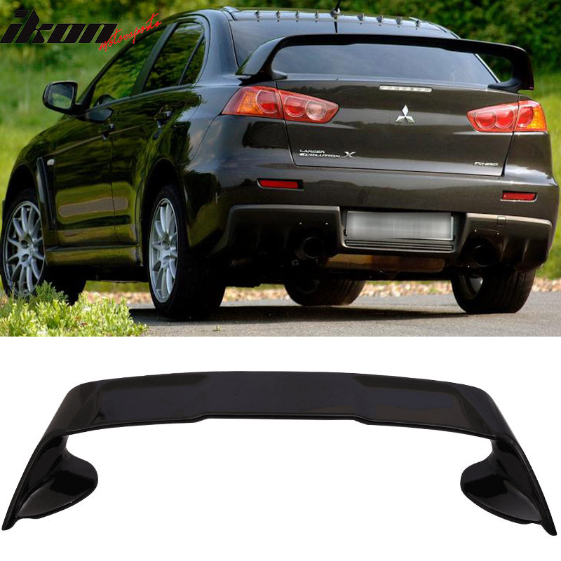 2008-2017 Mitsubishi Lancer EVO Style Painted #X42 Black Trunk Spoiler
