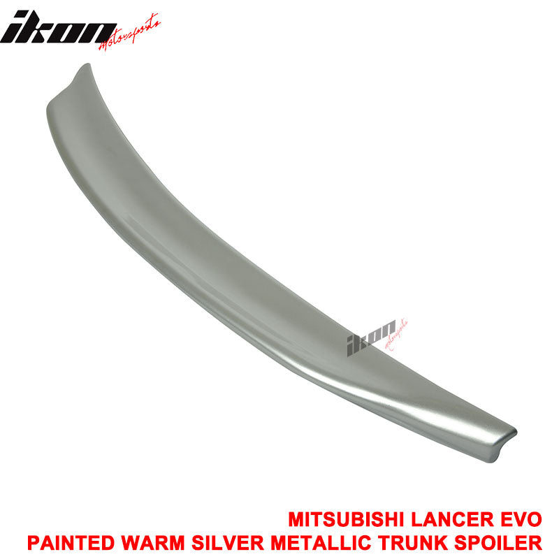 Fits 08-17 Mitsubishi Lancer Sedan RS Style Trunk Spoiler Painted #A17 Silver