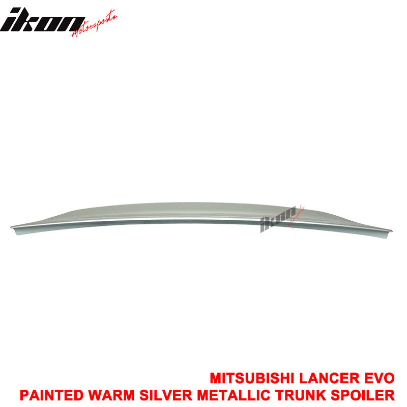 Fits 08-17 Mitsubishi Lancer Sedan RS Style Trunk Spoiler Painted #A17 Silver