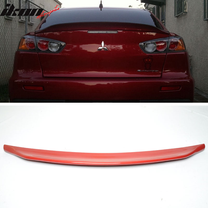 2008-2017 Mitsubishi Lancer RS Style Painted #P26 Red Trunk Spoiler