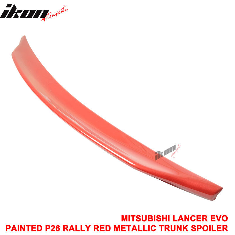 Fits 08-17 Mitsubishi Lancer Sedan RS Style Rear Trunk Spoiler Painted #P26 Red
