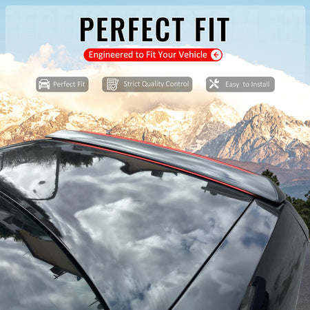 IKON MOTORSPORTS, Trunk Spoiler Compatible with 2008-2023 Dodge Challenger, SRT Style Gloss Black ABS Plastic High Kick Duckbill Rear Trunk Lid Spoiler Wing Lip 1PC