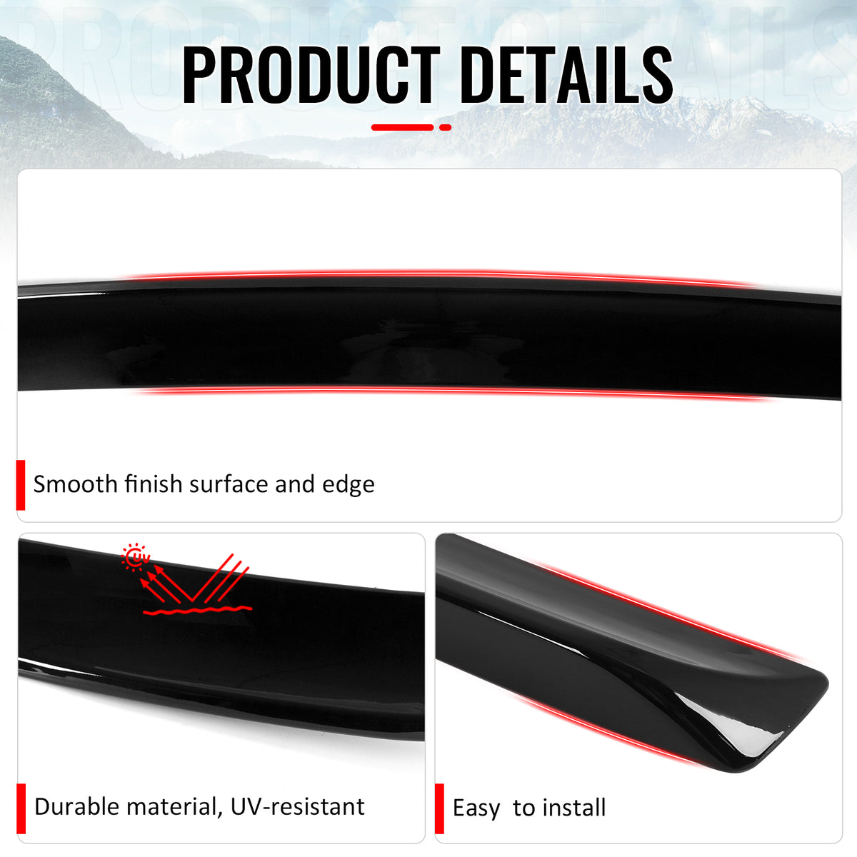 Fits 2008-2023 Dodge Challenger 2DR SRT Style Gloss Black Rear Trunk Spoiler ABS