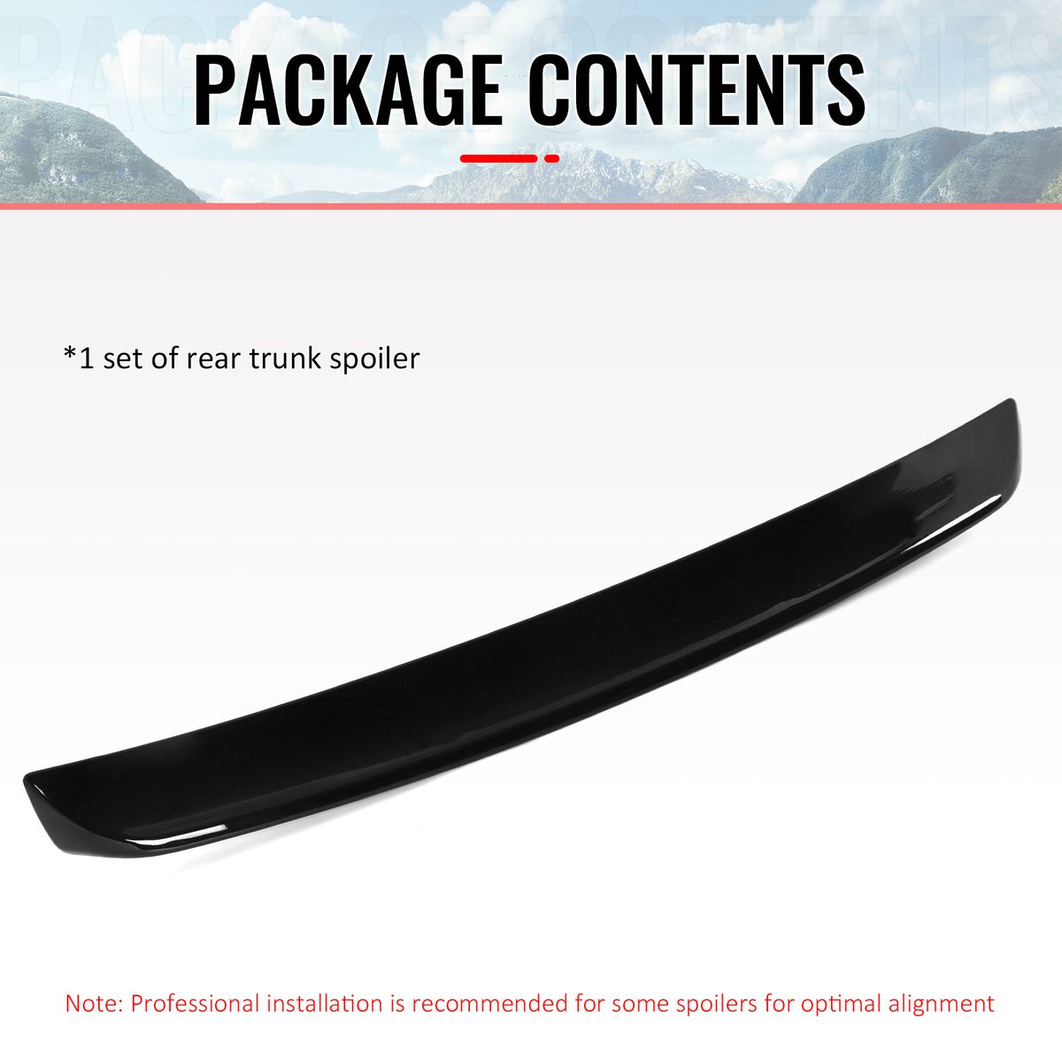 Fits 2008-2023 Dodge Challenger 2DR SRT Style Gloss Black Rear Trunk Spoiler ABS