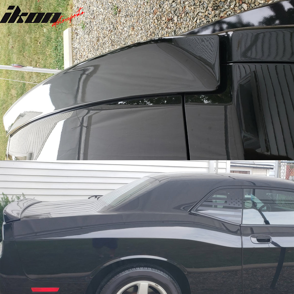 Fits 2008-2023 Dodge Challenger 2DR SRT Style Gloss Black Rear Trunk Spoiler ABS