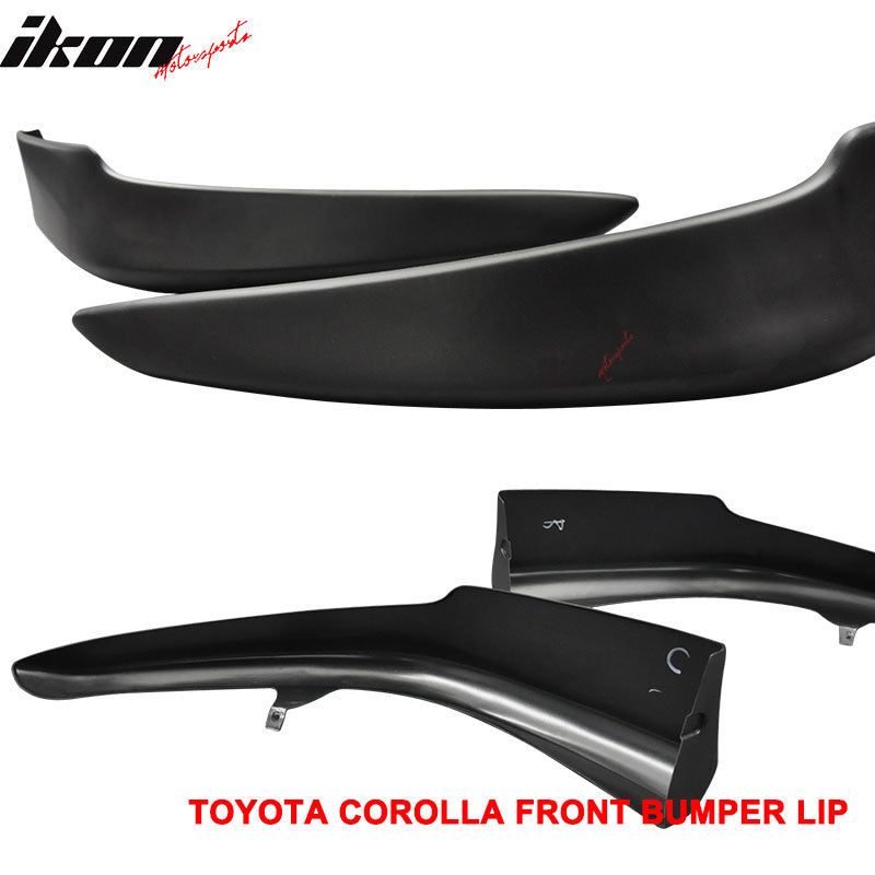 Front Bumper Lip Compatible With 2009-2010 Toyota Corolla, Factory Style PP Front Lip Spoiler Splitter by IKON MOTORSPORTS