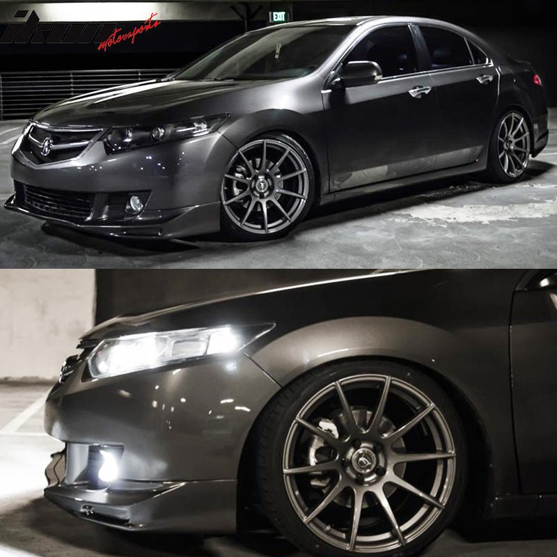 2009 - 2010 Acura TSX CU1 JDM Style Front Bumper Lip PU PaintedPainted B522M Meteor Silver MetallicIkon Motorsports
