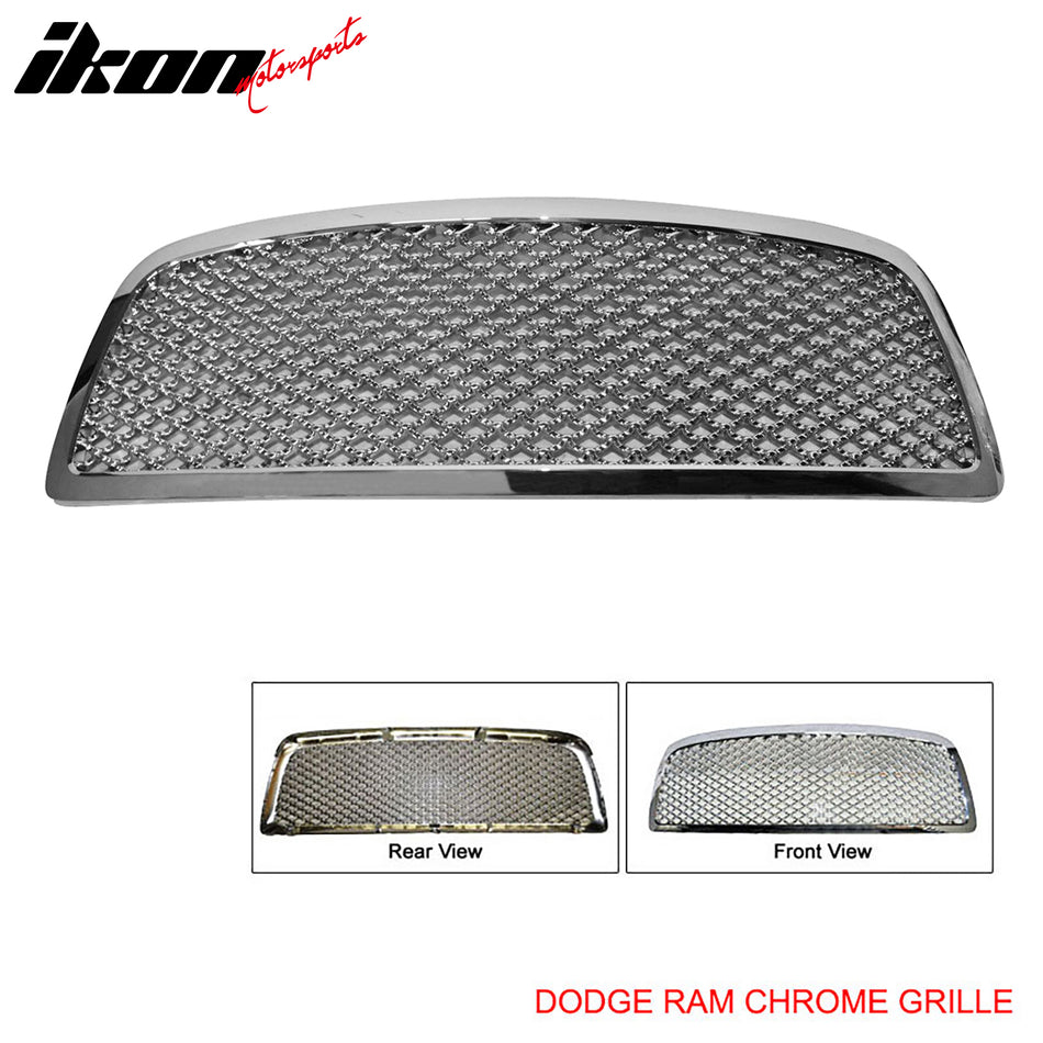 2009-2011 Dodge Ram Hood Grille Z Mesh Style ABS Chrome Plated Mesh