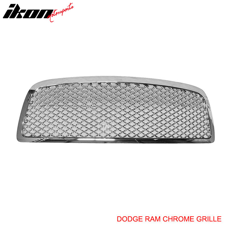 Fits 09-11 Dodge Ram Front Hood Grille Z Mesh Style ABS Chrome Plated Mesh