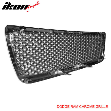 Fits 09-11 Dodge Ram Front Hood Grille Z Mesh Style ABS Chrome Plated Mesh