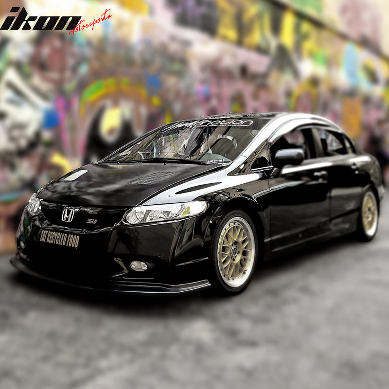 Ikon Motorsports Front Bumper Lip Splitter | Fits 2009-2011 Honda Civic FA5 Sedan | DP Style | Unpainted Polyurethane