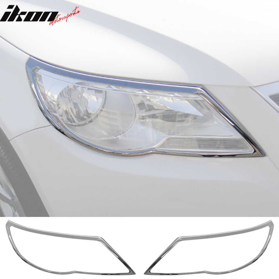 2009-2011 Volkswagen Tiguan Head Light Bezels Cover Chrome ABS Pair