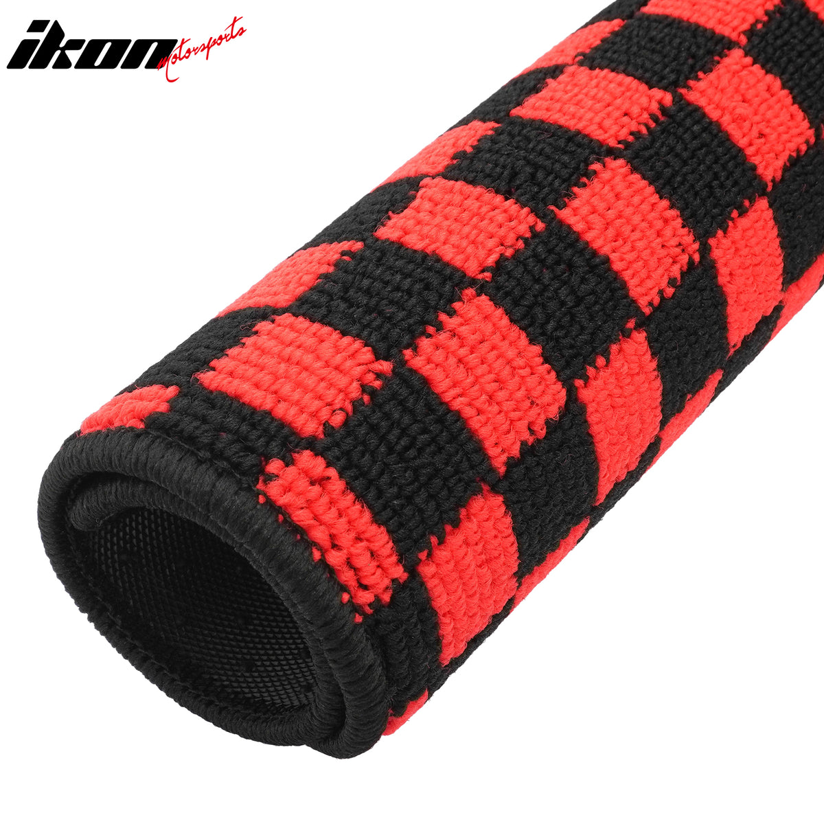 Fits 09-13 Honda Fit Car Anti-slip Floor Mats Checkered Carpets Black Red Plaid