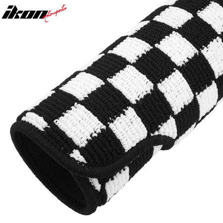 Fits 09-13 Honda Fit Anti-slip Floor Mats Checkered Carpets Black White Plaid