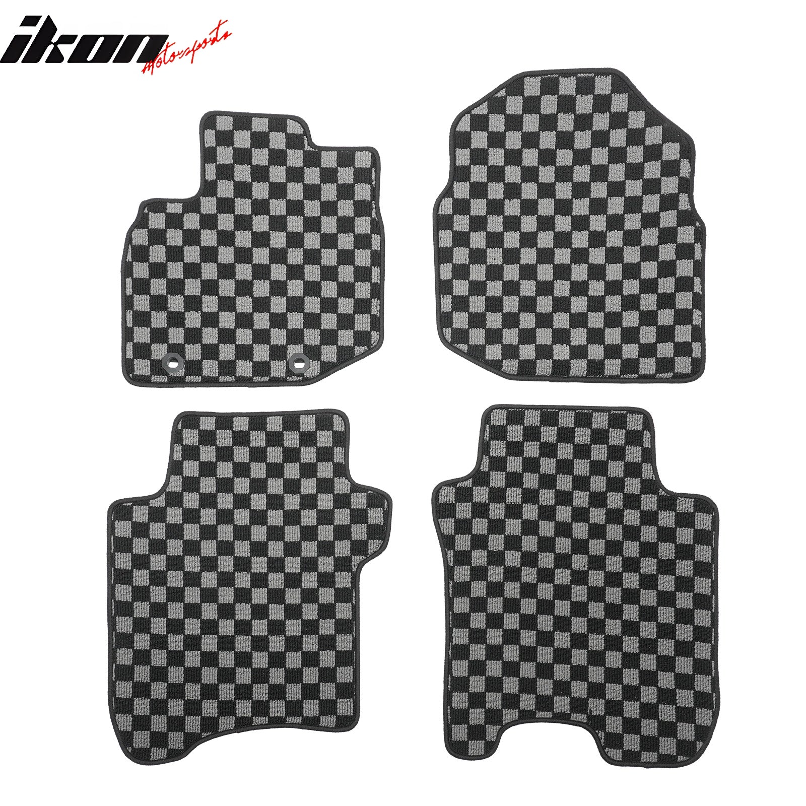 Fits 09-13 Honda Fit GK Floor Mats Non-Slip Carpets Checkered