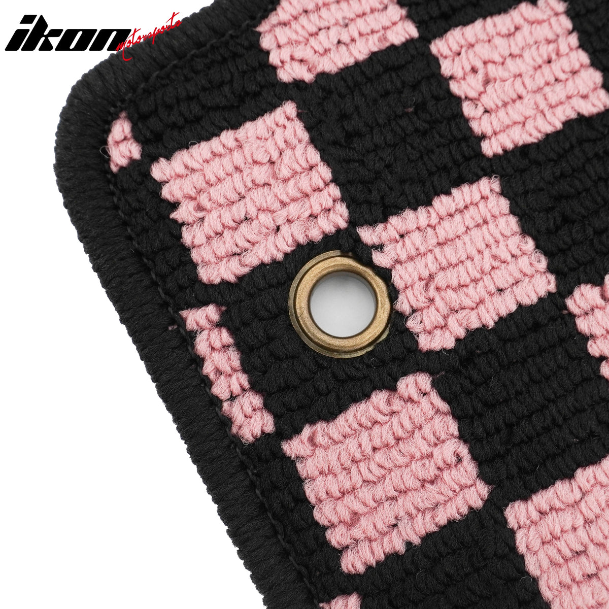 Fits 09-13 Toyota Corolla Anti-slip Floor Mats Checkered Carpet Black Pink Plaid