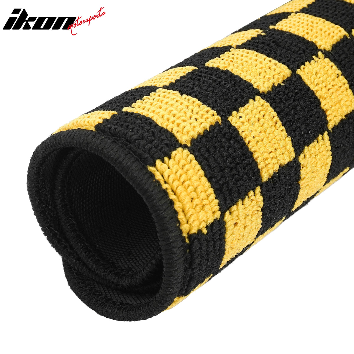 Fits 09-13 Toyota Corolla Auto Floor Mats Checkered Carpets Black Yellow Plaid