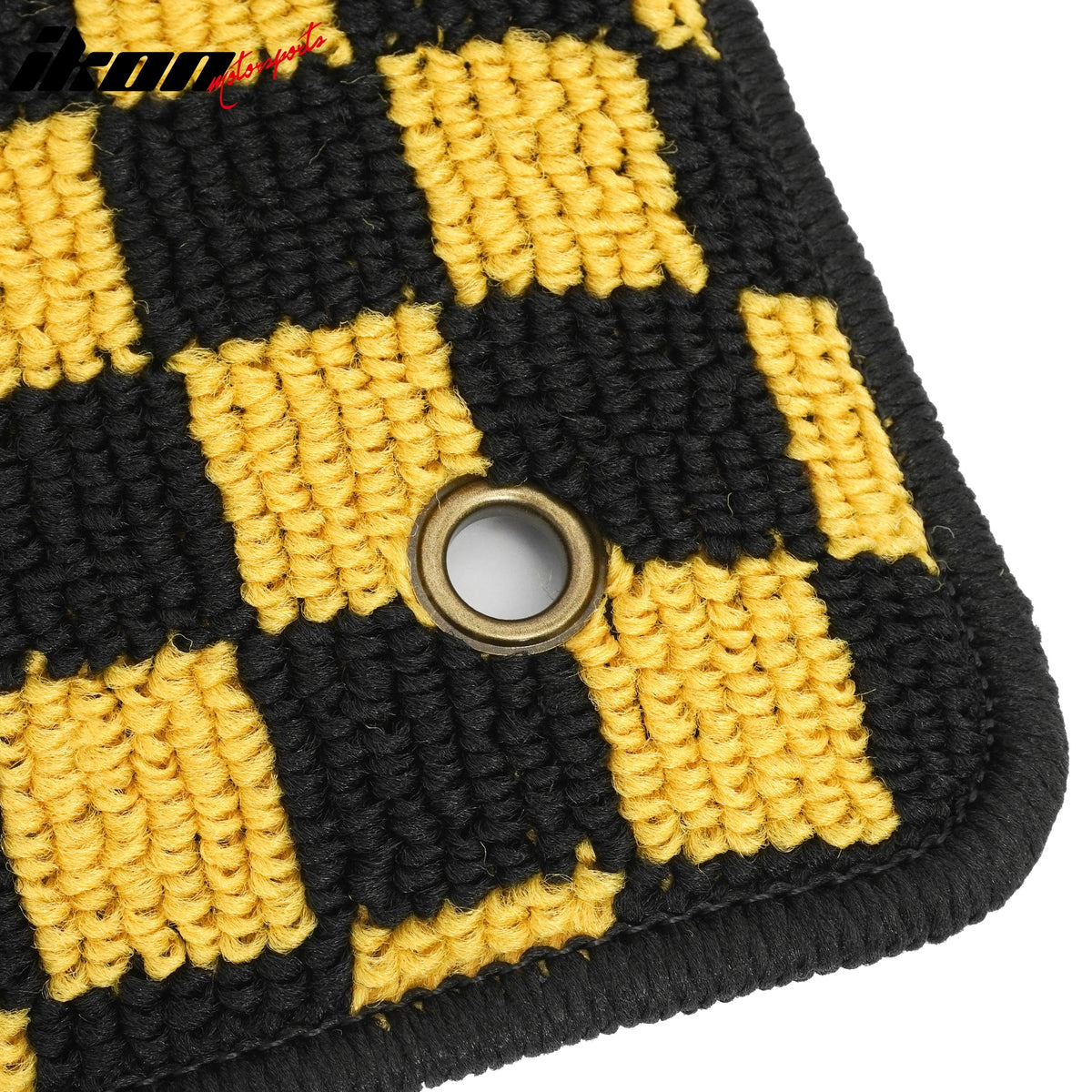 Fits 09-13 Toyota Corolla Auto Floor Mats Checkered Carpets Black Yellow Plaid
