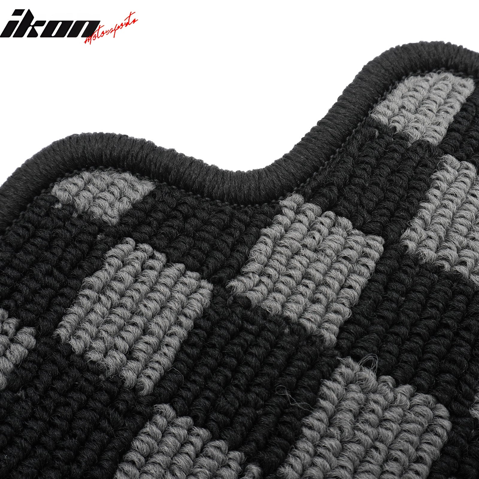 Fits 09-13 Toyota Corolla Floor Mats Non-Slip Carpet Checkered Black Gray Plaid