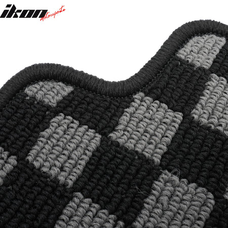 Fits 09-13 Toyota Corolla Floor Mats Non-Slip Carpet Checkered Black Gray Plaid