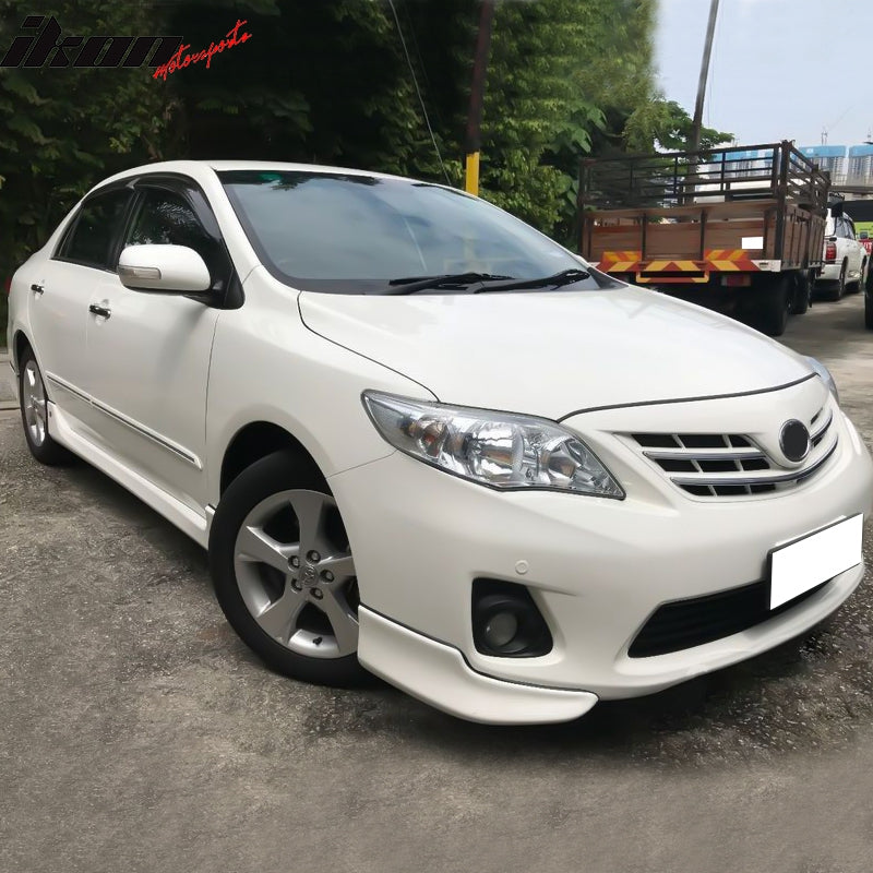 Window Visors Compatible With 2009-2013 Toyota Corolla, Dark Smoke Car Rain Sun Window Shade Guard Air Deflector by IKON MOTORSPORTS, 2010 2011 2012