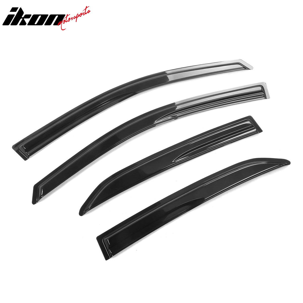 Mugen-Style 3D Wavy Tinted Window Visors For 2009-2013 Toyota Corolla – Glossy Black