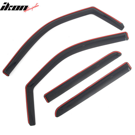 Fits 09-14 Ford F-150 Crew Cab In-Channel Window Visors Rain Guards Deflectors