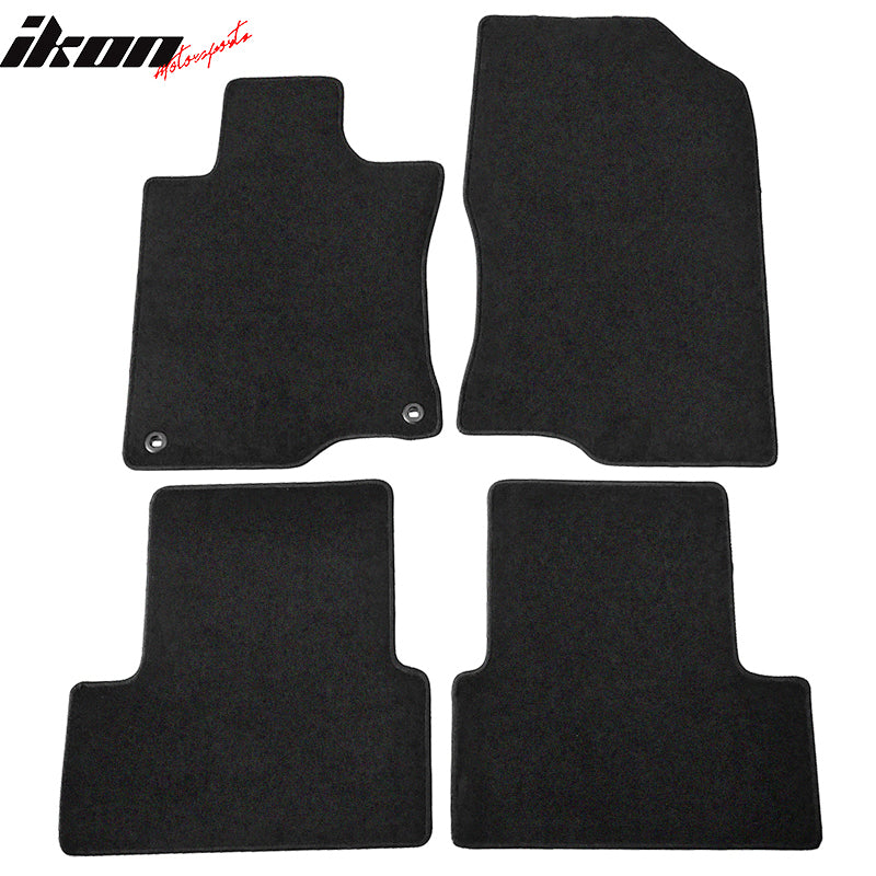 Floor Mats Compatible With 2009-2014 Acura TSX, Black Nylon Front Rear Flooring Protection Interior Carpets 4PC By IKON MOTORSPORTS, 2010 2011 2012 2013