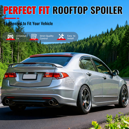 Fits 09-14 Acura TSX Sedan Gloss Black Roof Spoiler Wing Rear Window Shade ABS