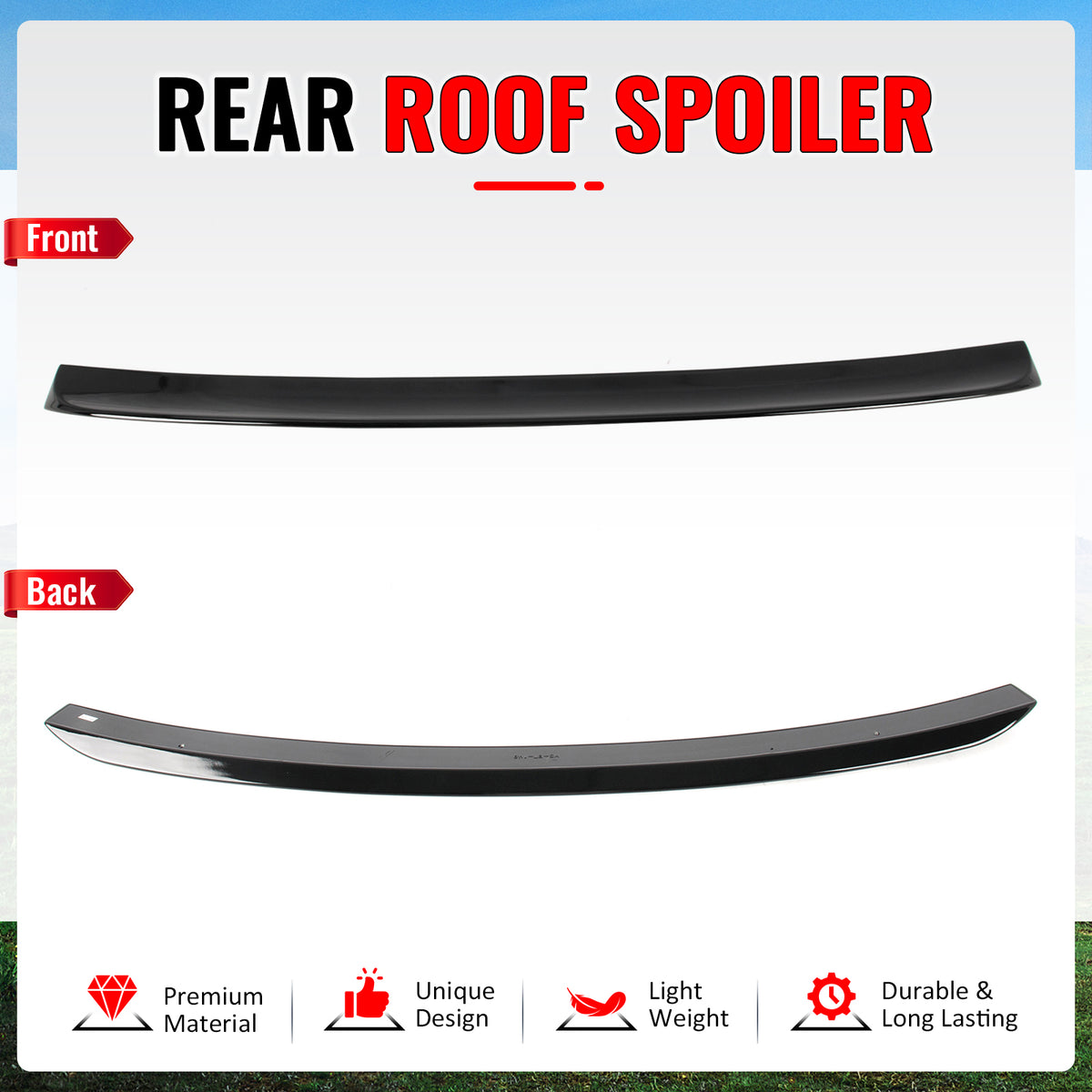 Fits 09-14 Acura TSX Sedan Gloss Black Roof Spoiler Wing Rear Window Shade ABS