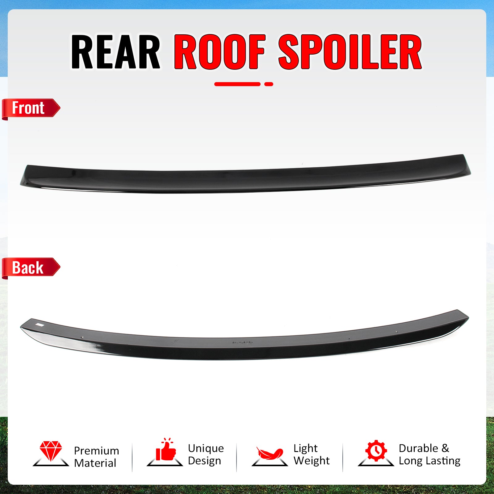 Fits 09-14 Acura TSX Sedan Gloss Black Roof Spoiler Wing Rear Window Shade ABS