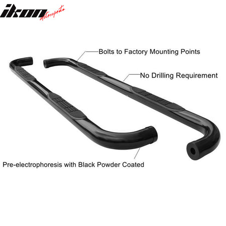 Fits 09-14 Dodge Journey 3" Round Hole Side Bars Running Boards