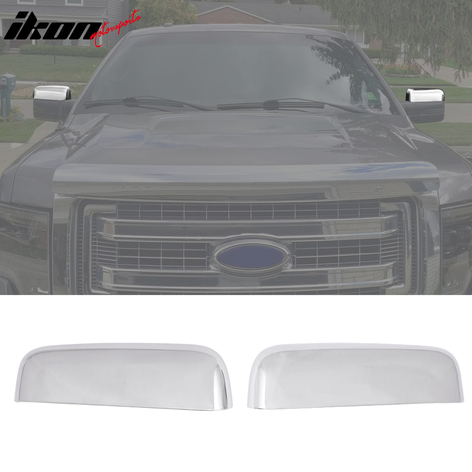 2009-2014 Ford F-150 Chrome Add-on Rear View Side Mirror Covers ABS