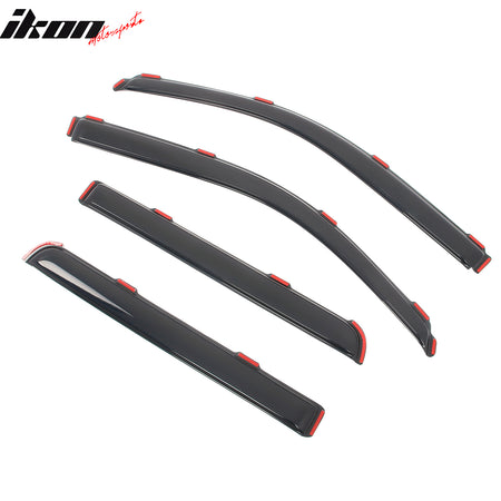 Fits 09-14 Ford F-150 Crew Cab In-Channel Window Visors Acrylic Rain Deflectors