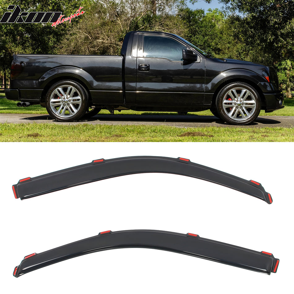 2009-2014 Ford F150 Regular Cab In-Channel Window Visor Rain Deflector