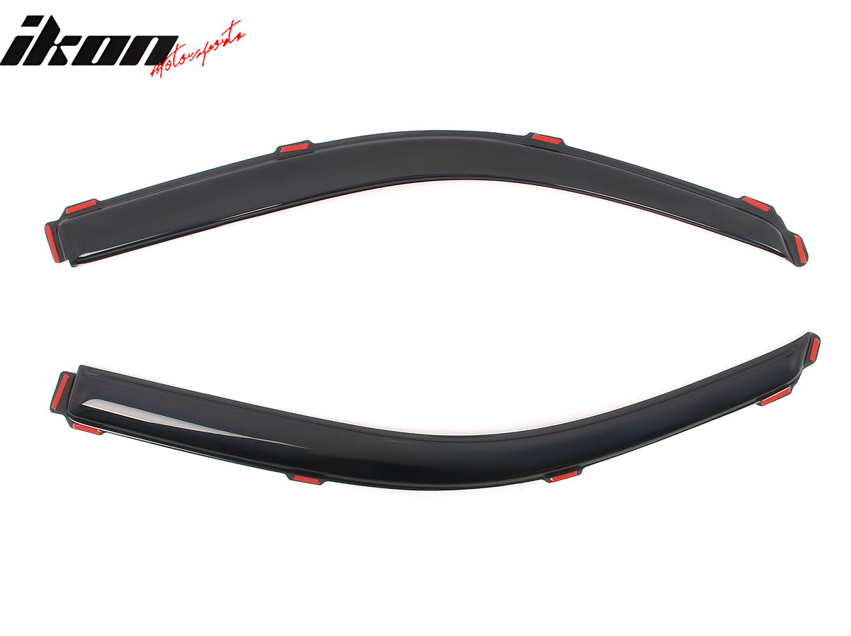 IKON MOTORSPORTS In Channel Window Visors Compatible with 2009-2014 Ford F-150 Standard Cab, Slim Style Acrylic Smoke Rain Guards, Side Window Wind Deflectors 2PCS